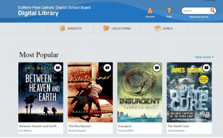 DPCDSB Online Library screenshot
